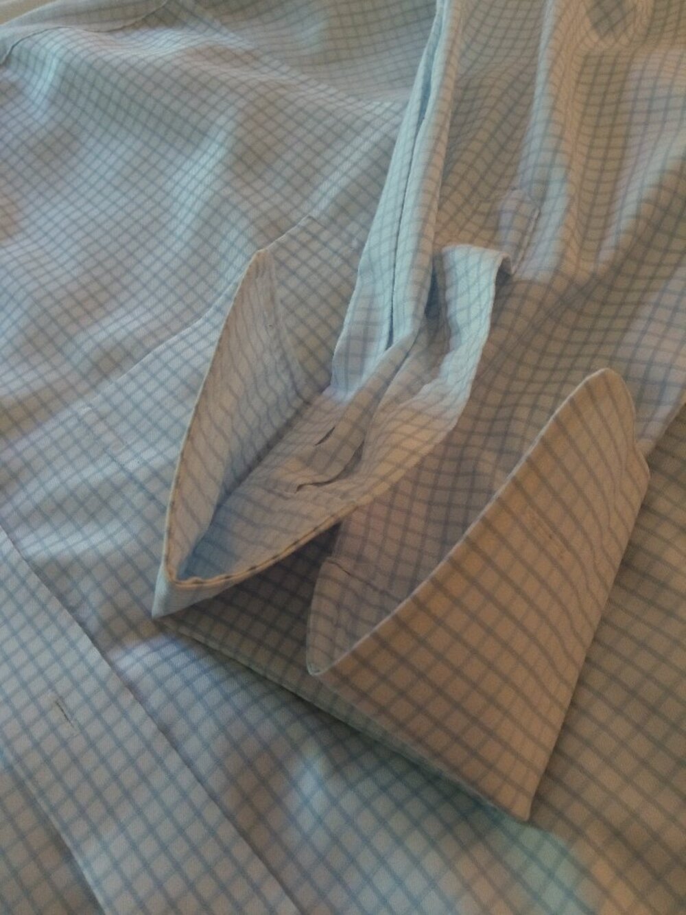 Men French cuff check shirt